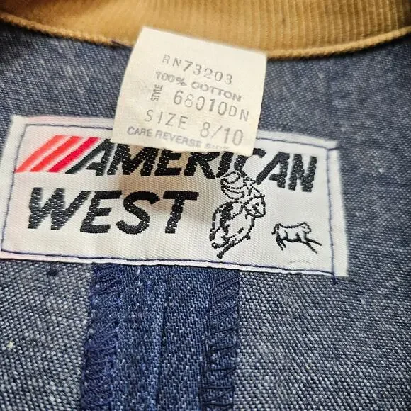 Vintage American West Denim Jacket 80s Womens Small Ranch Coat Western Chore - Picture 11 of 11